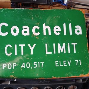 Coachella City Limit metal sign 12x16